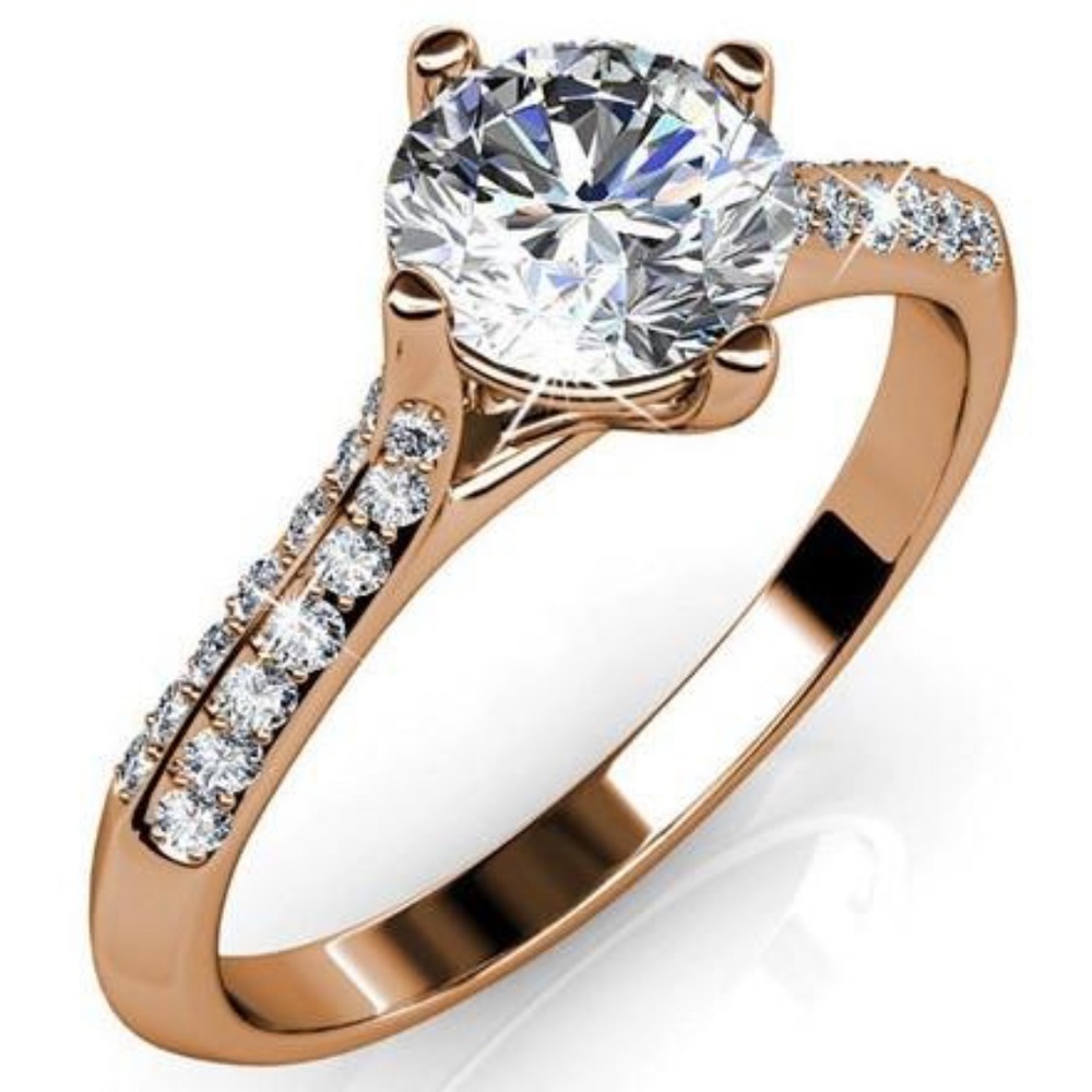 NEW CATE & CHLOE Leona "Fate" 18K Rose Gold Plated Ring Sz 6